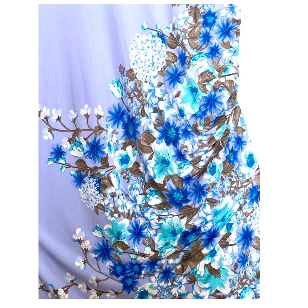 Coldwater Creek Soft Blue Floral Dress ~ 1x - Picture 3 of 7